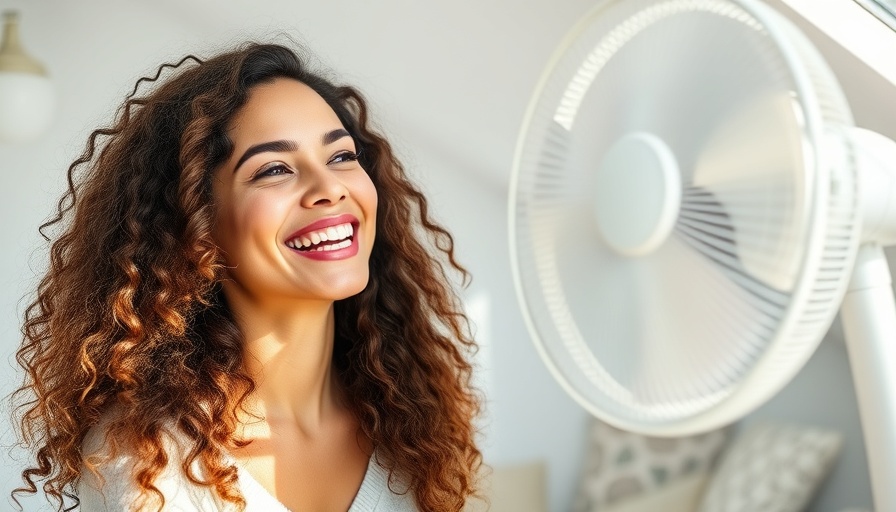 Woman enjoying fan breeze indoors - AC Hacks for Homeowners.