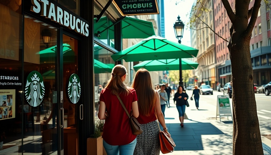 Two women entering a Starbucks cafe, symbolizing the Starbucks turnaround story.
