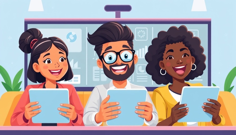 Illustration of individuals collaborating online to unify sales and marketing for business growth.