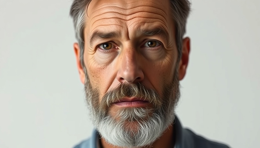 Mature man's lifelike portrait with a serious expression.