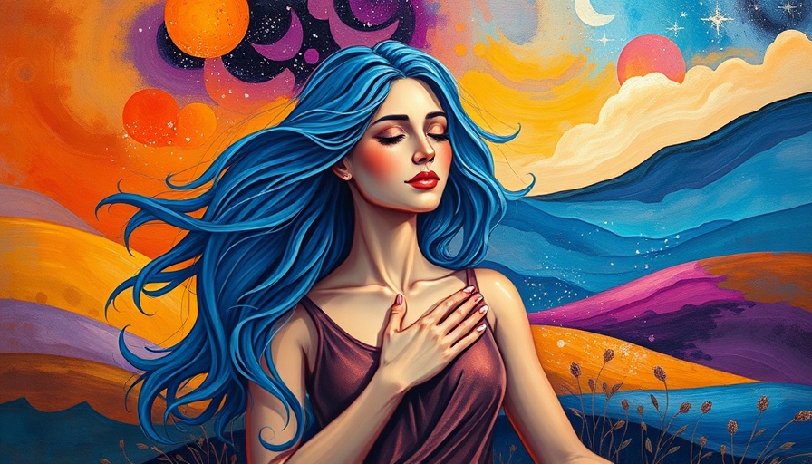 Calm meditation scene with woman emphasizing wellbeing and pain relief