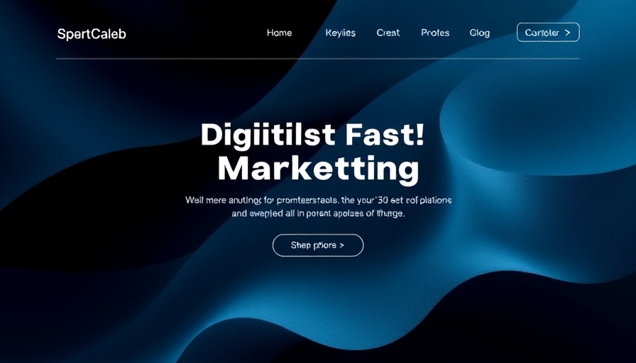 Minimalistic digital marketing blog design with text overlay.