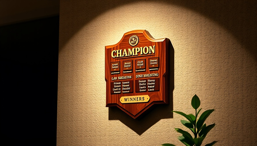 Fantasy Football Community in Fresno CA champion plaque with engraved names.