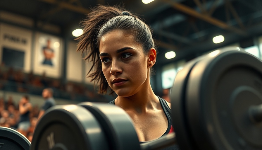 Athlete preparing for one-handed cleans in a competition
