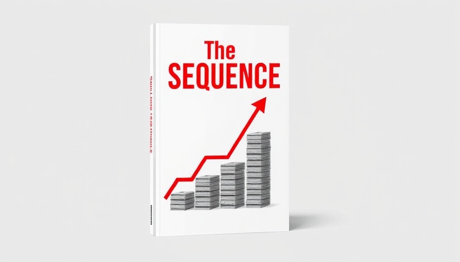 Book cover of 'The Sequence' with graph and money stacks.