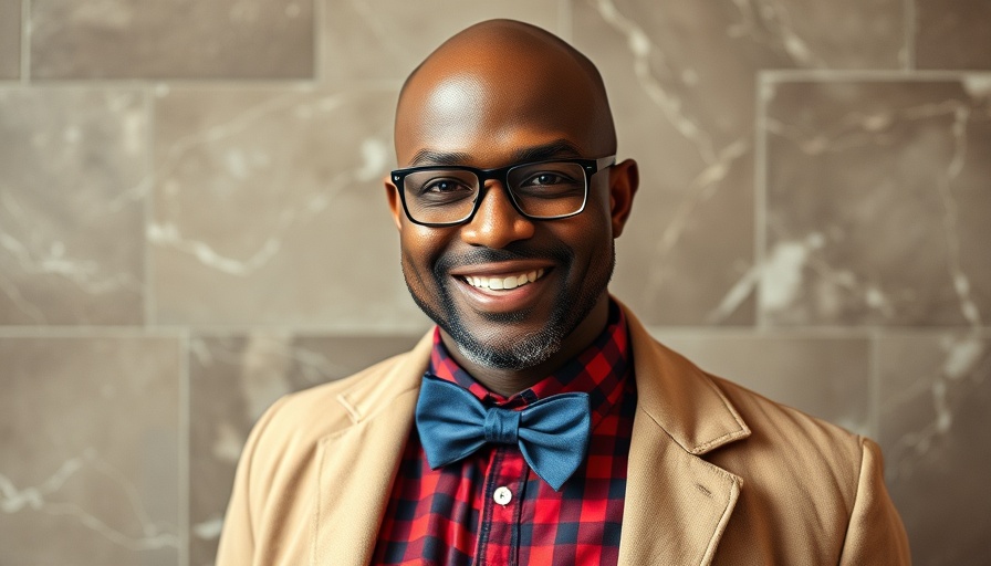 Smiling man in glasses with plaid shirt and beige jacket, expand knowledge access to the Americas.