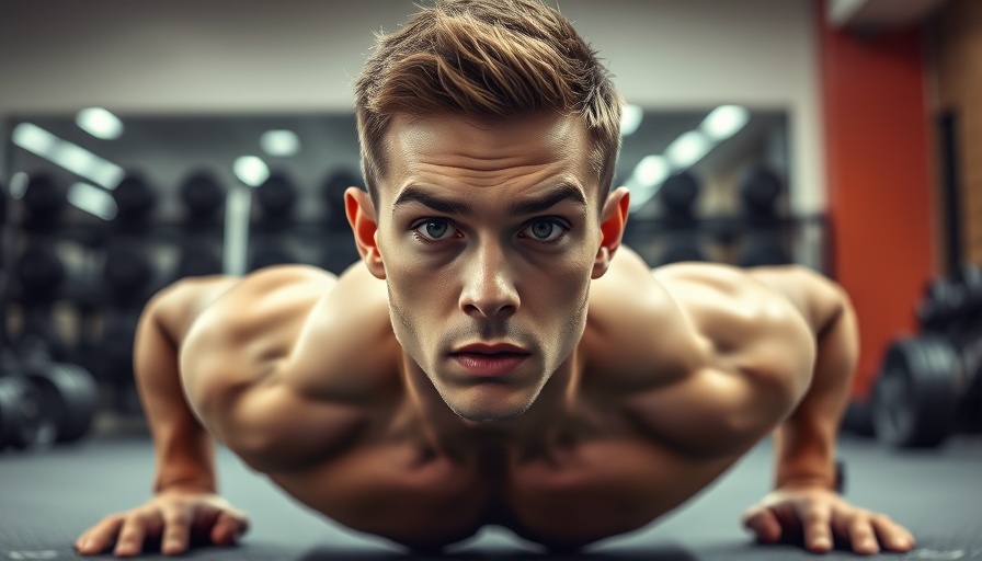 Fit young man exercising in gym, representing skinny fat concept.