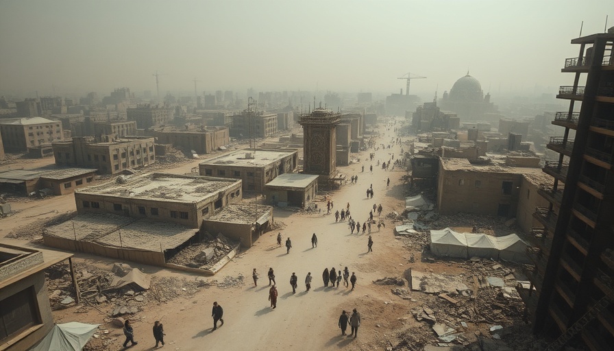 Honest Talk About Gaza: Aerial view of a devastated city.