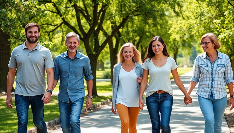 Family walking happily in a park, symbolizing everyday travel.