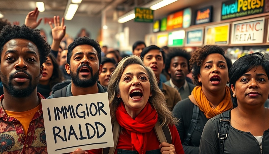 Community activism against immigration raids protest in a store.
