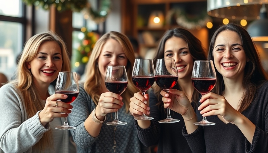 Cheerful women enjoying a wine toast indoors