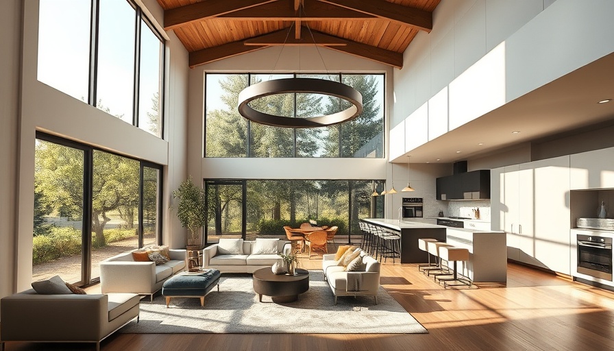 Modern open living area in Portage Lakes with elegant design.