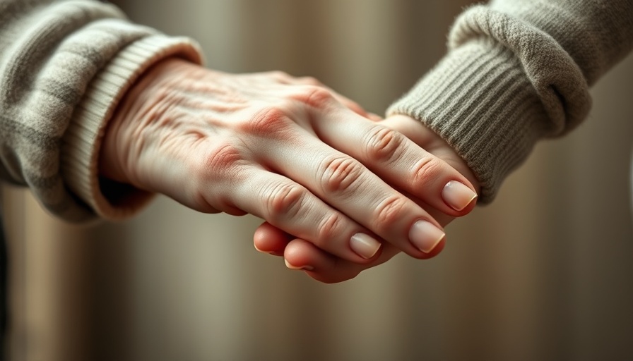 Emotional legacy of grandparenting: elderly hand holding a child's hand.