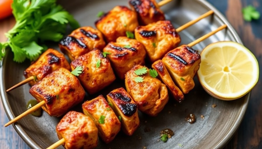Air Fryer Harissa Chicken Skewers
