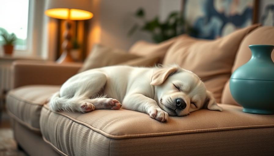 Cozy small white dog sleeping on a sofa, boy dog names theme.