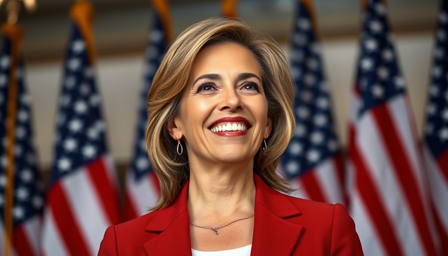 Lisa Ramírez candidatura Condado de Orange candidate smiling with microphone.