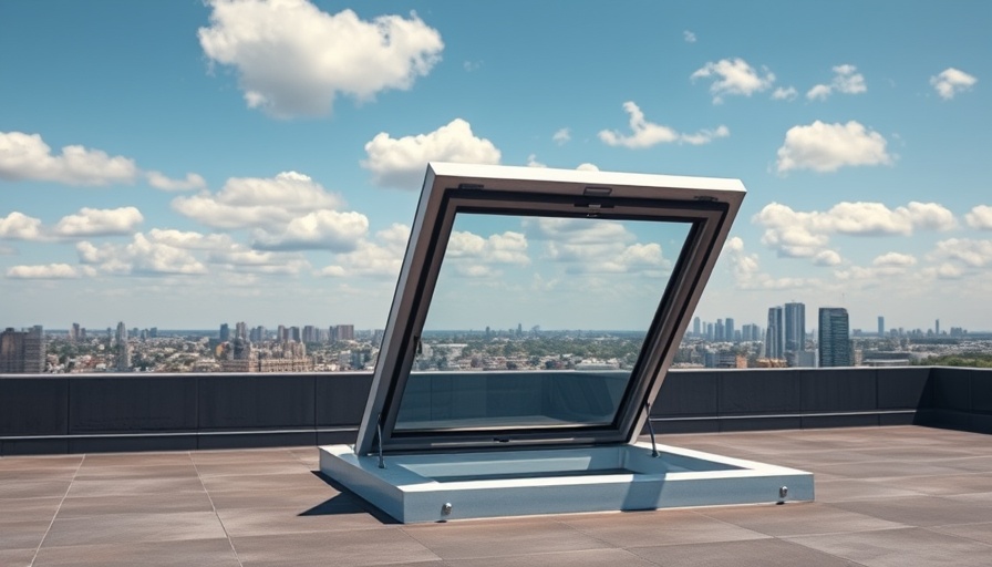 Modern roof access hatch on flat rooftop showcasing installation benefits.