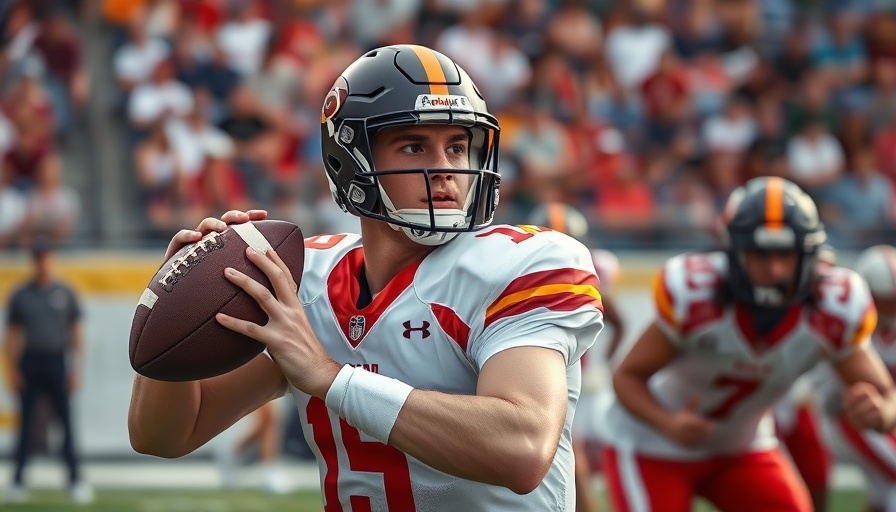 Huntington Beach Football Season Opening Win with quarterback ready to throw.