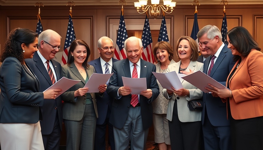 California redistricting ballot measure discussion with politicians holding documents.