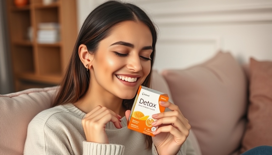 Smiling woman with detox box for San Jose fitness tips.