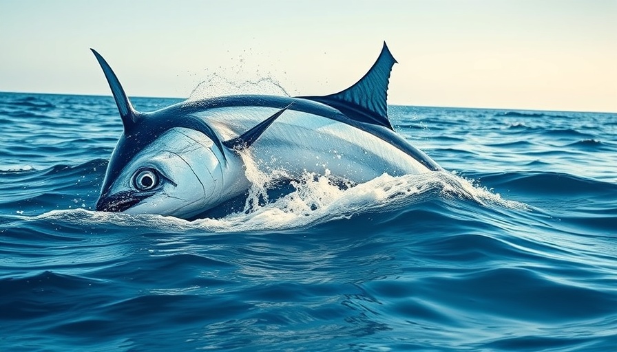 Bluefin tuna behavior captured with tail splashing in ocean