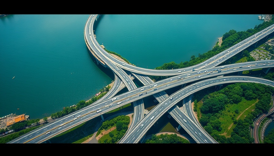 Highway interchange aerial highlighting CRM complexity solutions.