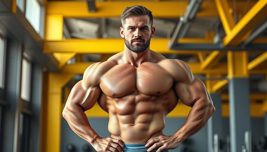 Etenon Spain Pro Bodybuilding Show muscular pose in modern gym.