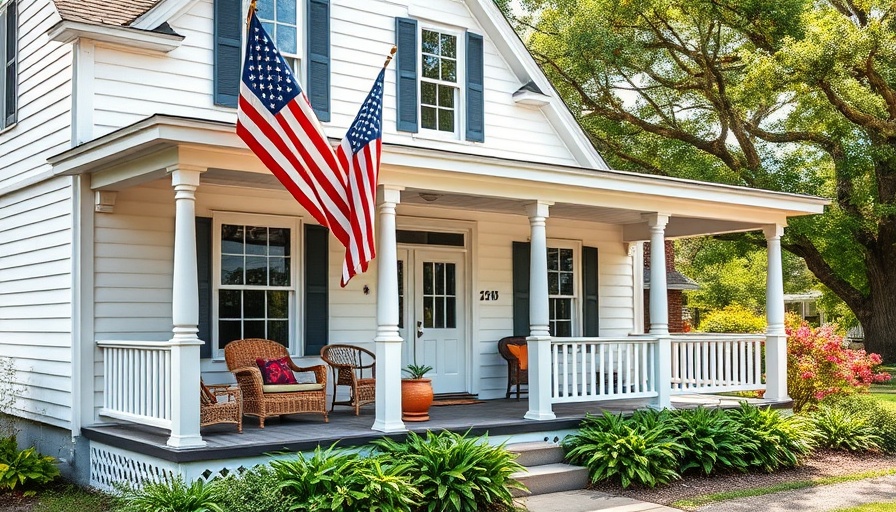 Traditional white house with American flag and porch, transferring real estate to heirs.