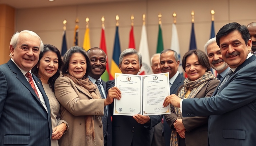 Officials celebrate signing of California redistricting document indoors.