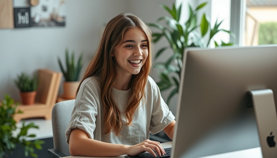 Teen engaged in a virtual outpatient program at home desk.