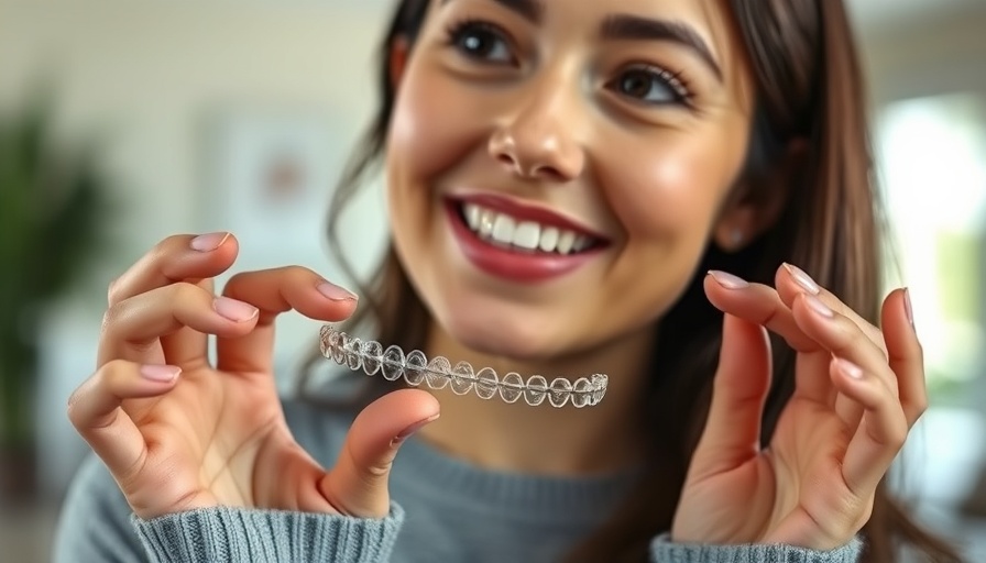 A person prepares to use clear aligners for teeth straightening in San Diego North County.