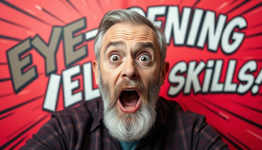 Surprised man in comic style, eye-opening secret to elite-level skills.