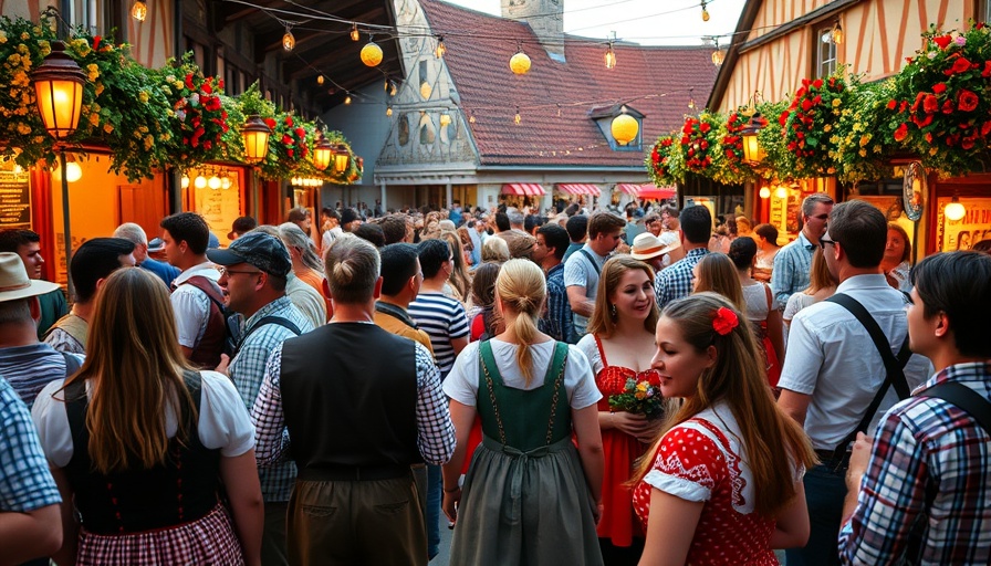JtR at Oktoberfest in San Diego, festive Bavarian scene.