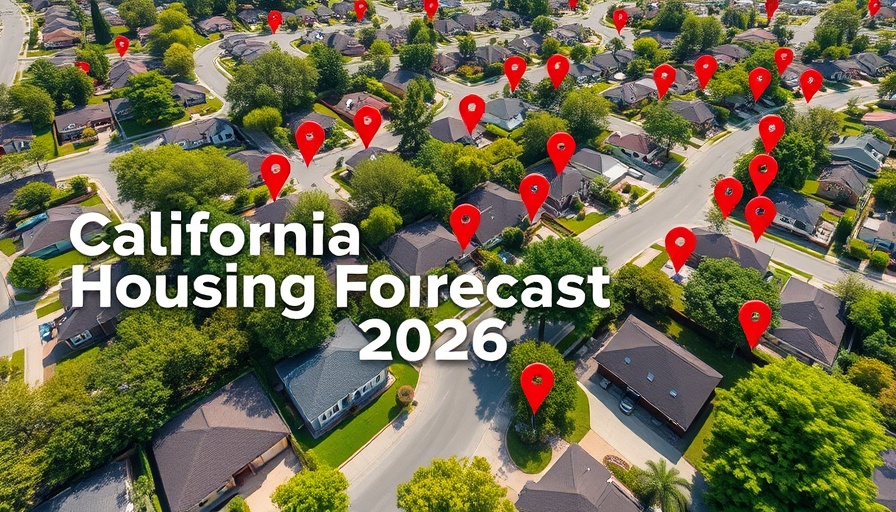 California housing forecast 2026 with suburban neighborhood.