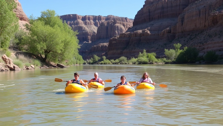 Family of 4 enjoying a Grand Canyon adventure on a floating trip down the Colorado River.