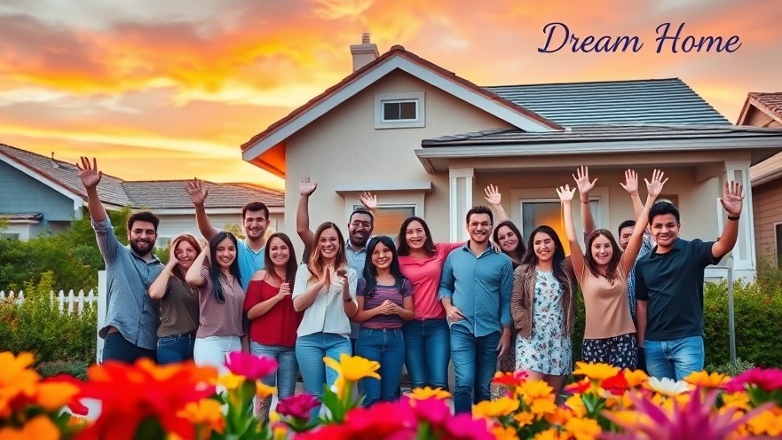 Excited home buyers in front of a charming San Diego home at sunset, highlighting community spirit. San Diego homes for sale.