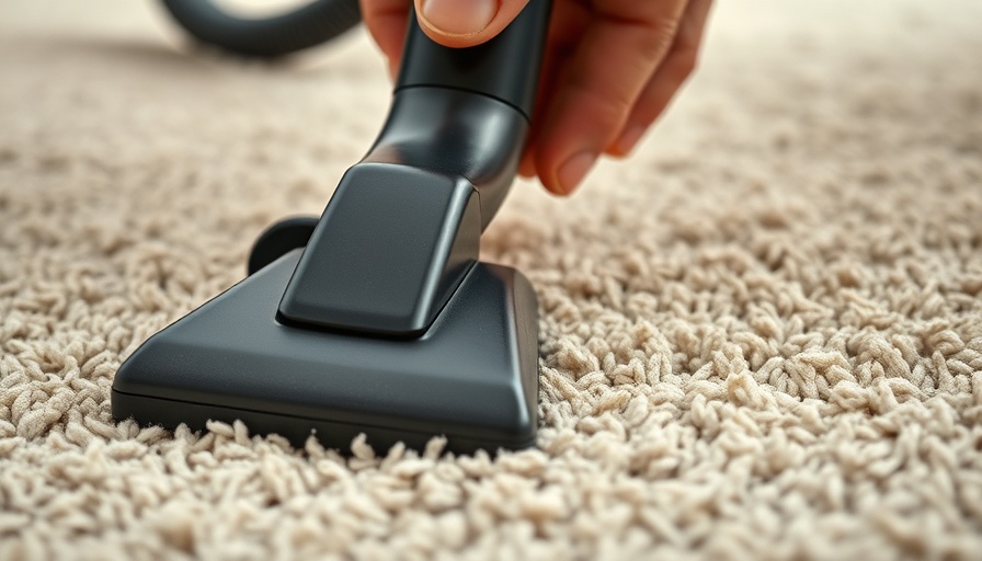 Photorealistic lifelike close-up of vacuuming carpet, illustrating office pet peeves.