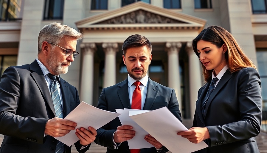 DOJ impact on innovation shown by two professionals with legal documents.