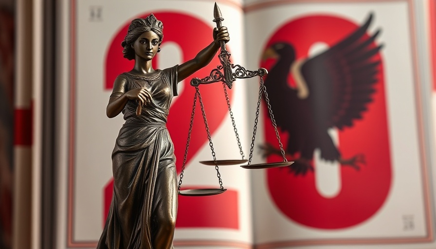 Statue of Justice with eagle on courtroom book, representing legal themes.