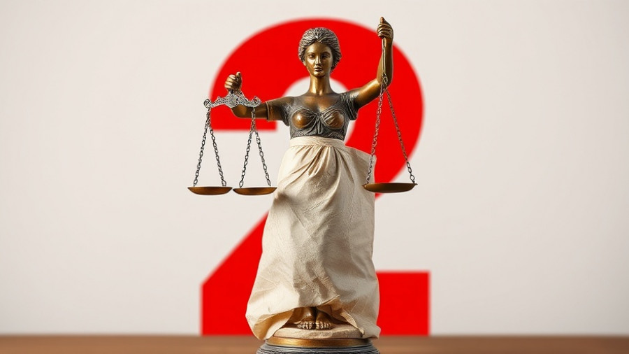 Statue of Justice with wrapped package symbolizing Fourth Amendment Rights of High School Gun Owner.
