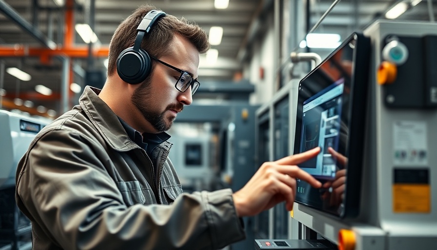 Engineer using AI technology in remanufacturing factory.