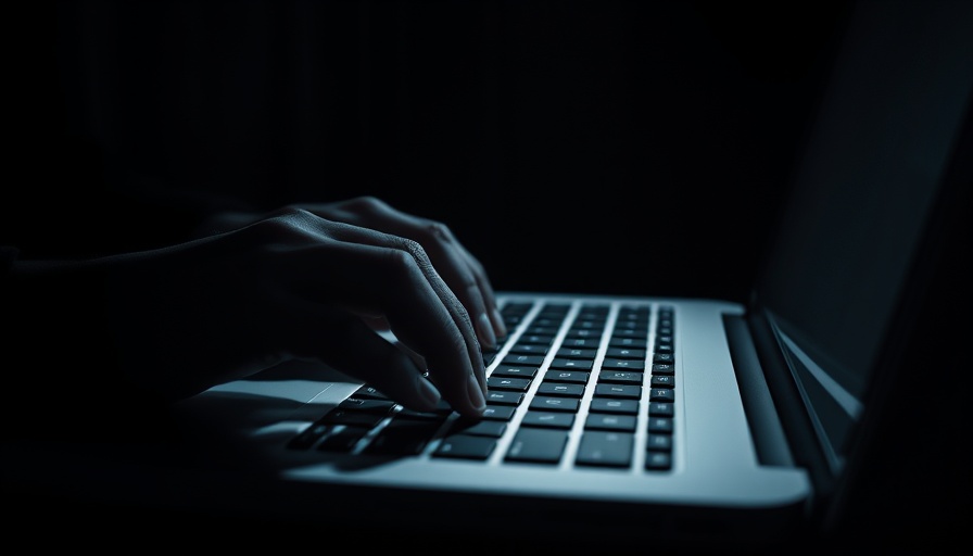 Black and white silhouette of fingers typing on a laptop, symbolizing the scary side of technology in facilities management.