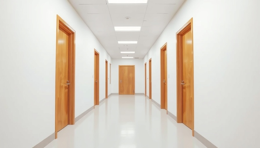 Corridor in senior care facility highlighting wayfinding challenges.