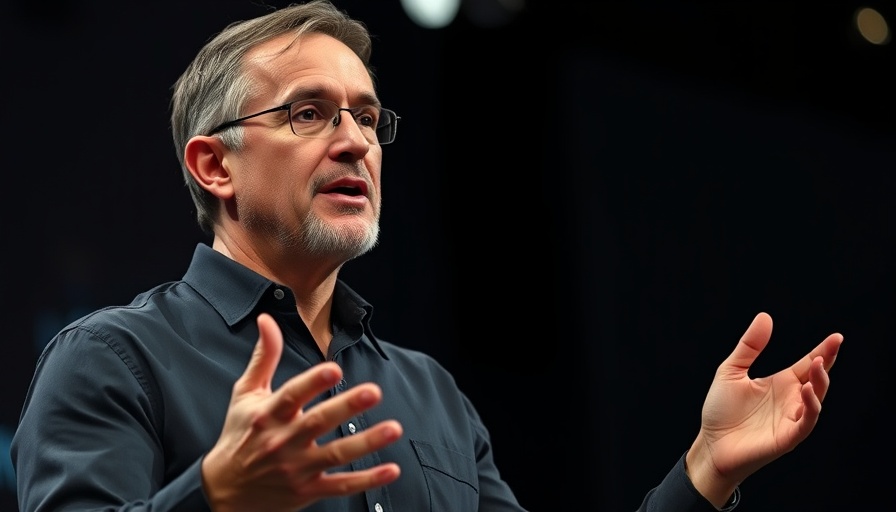 Speaker discusses AI agents as junior employees at tech conference.