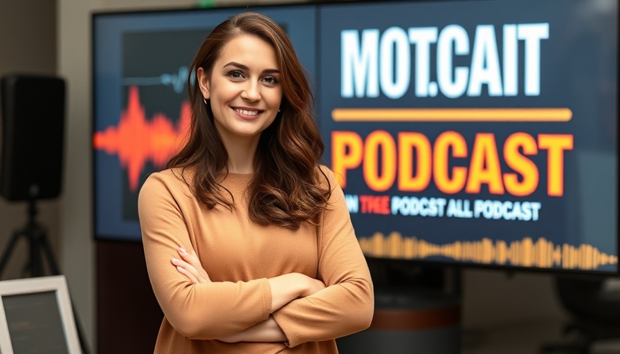 Confident female podcaster in fitness marketing discussion