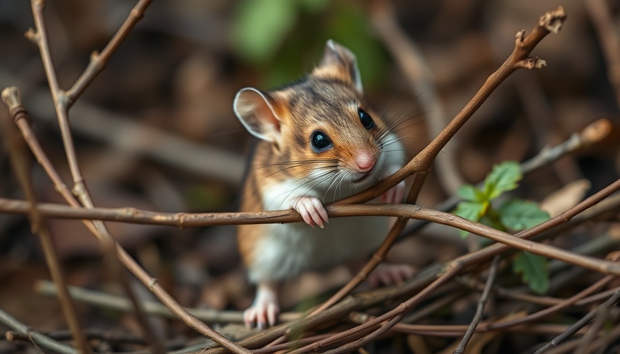 Australia's hopping mouse displaying climbing behavior on a branch.