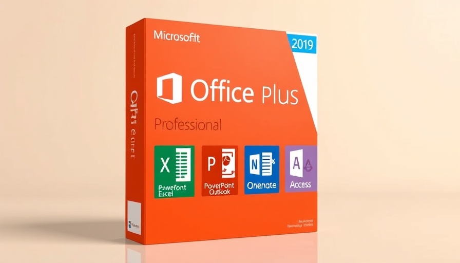 Affordable Microsoft Office Professional Plus 2019 license box render.