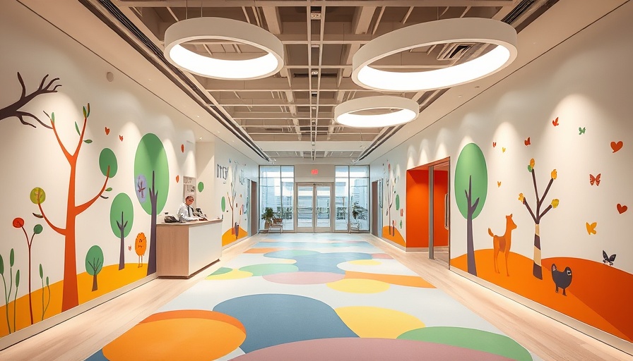 Modern healthcare hub in former big box store, vibrant and welcoming design
