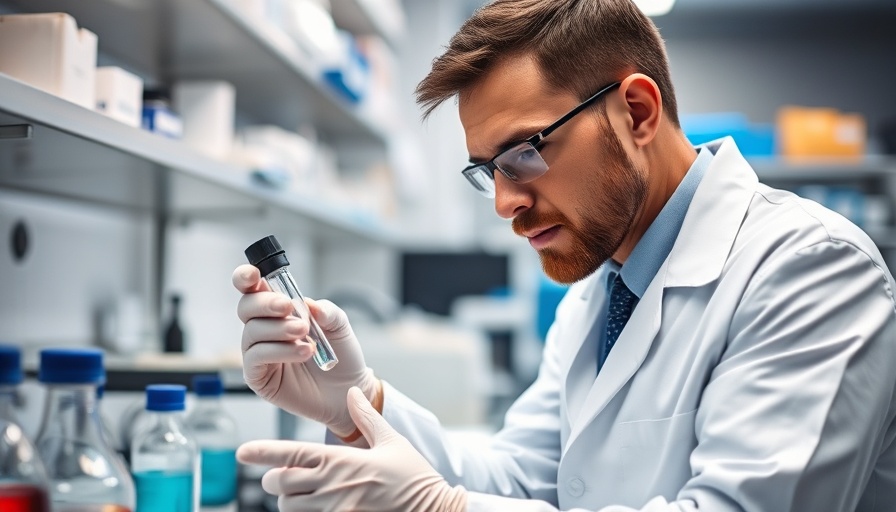 Scientist examines nanomaterial for water extraction in lab