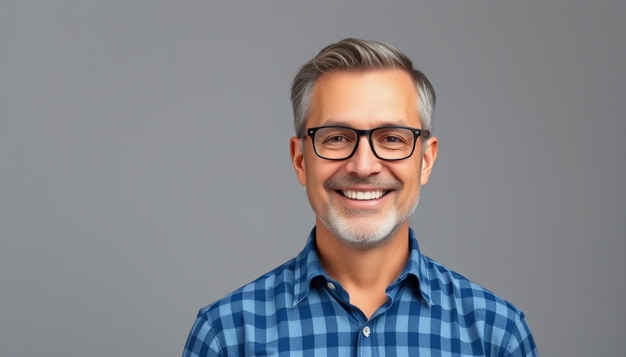 Smiling man in blue checkered shirt, Allied Pinnacle Head of Sustainability.